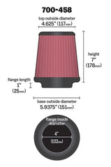 AIRAID 700-458 Universal Air Filter