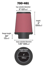 AIRAID 700-461 Universal Air Filter