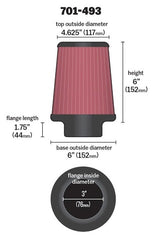 AIRAID 701-493 Universal Air Filter