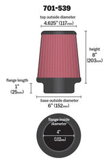 AIRAID 701-539 Universal Air Filter