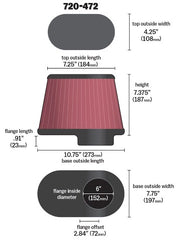 AIRAID 720-472 Universal Air Filter