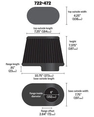 AIRAID 722-472 Universal Air Filter