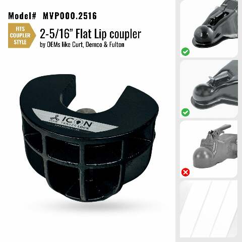 Altor Locks - ICON Trailer Coupler Lock for 2-5/16in. Couplers-Flat Lip Design OEMs-Demco/Fulton - MVP000.2516