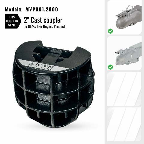Altor Locks - ICON Trailer Coupler Lock for 2in. cast couplers by OEMs like Buyers Products - MVP001.2000