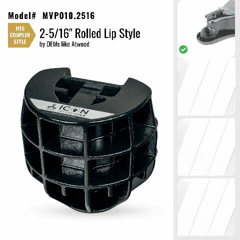 Altor Locks - ICON Trailer Coupler Lock for 2-5/16in. rolled lip coupler style OEMs like Atwood - MVP010.2516