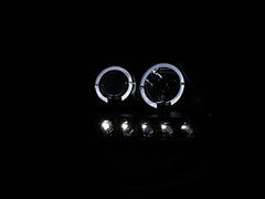 AnzoUSA 111031 Projector Headlights with Halo and LED Black 1pc
