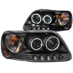 AnzoUSA 111097 Projector Headlights with Halo Black (SMD LED)