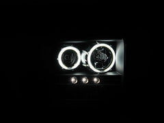 AnzoUSA 111117 Projector Headlights with Halo Black with LED Strip (SMD LED) 1pc