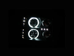 AnzoUSA 111125 Projector Headlights with Halo Black