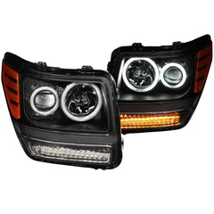 AnzoUSA 111145 Projector Headlights with Halo Black (SMD LED) G2