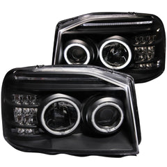 AnzoUSA 111172 Projector Headlights with Halo Black (SMD LED)