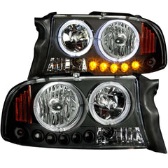 AnzoUSA 111194 Projector Headlights with Halo Black 1 pc