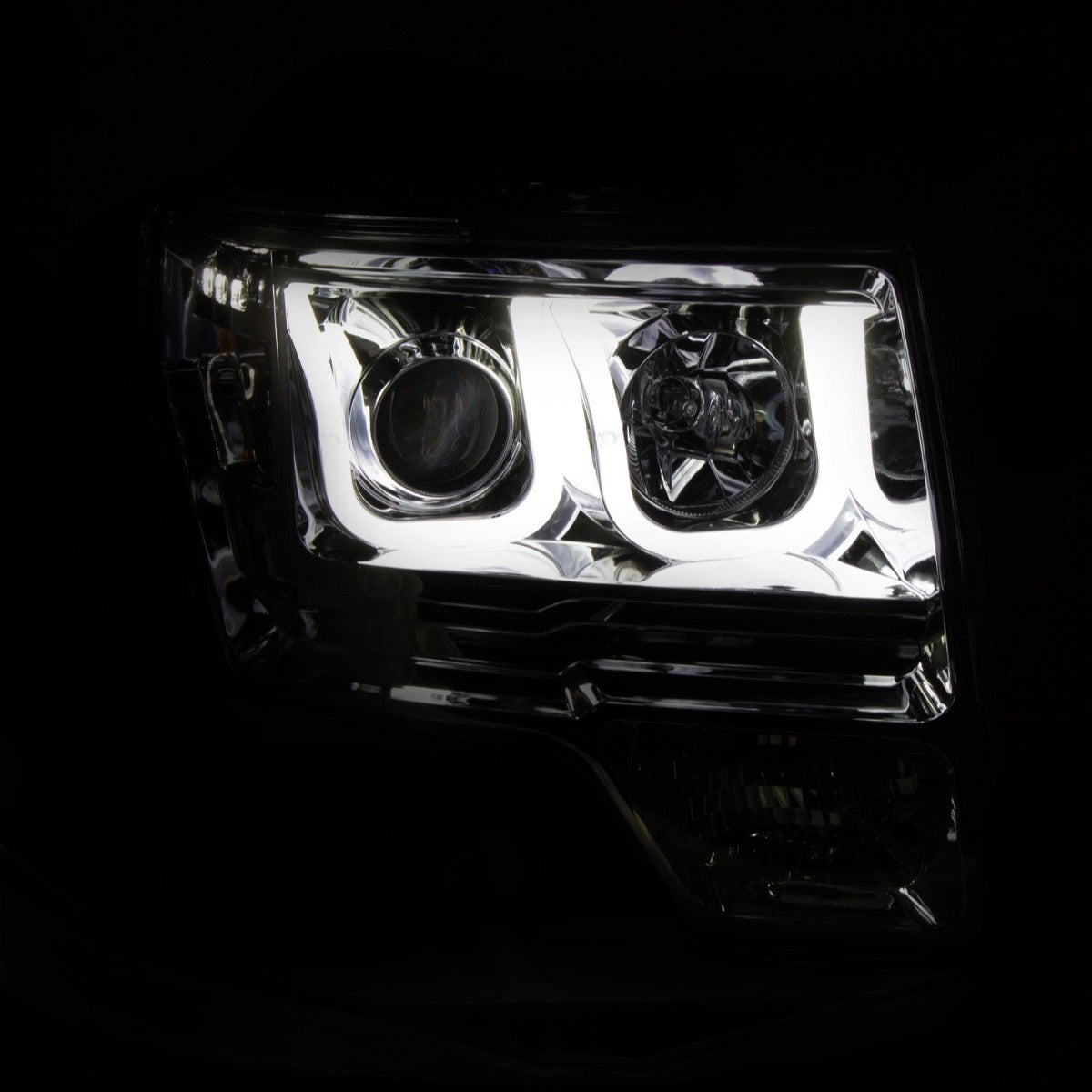 AnzoUSA 111264 Projector Headlights with U-Bar Chrome