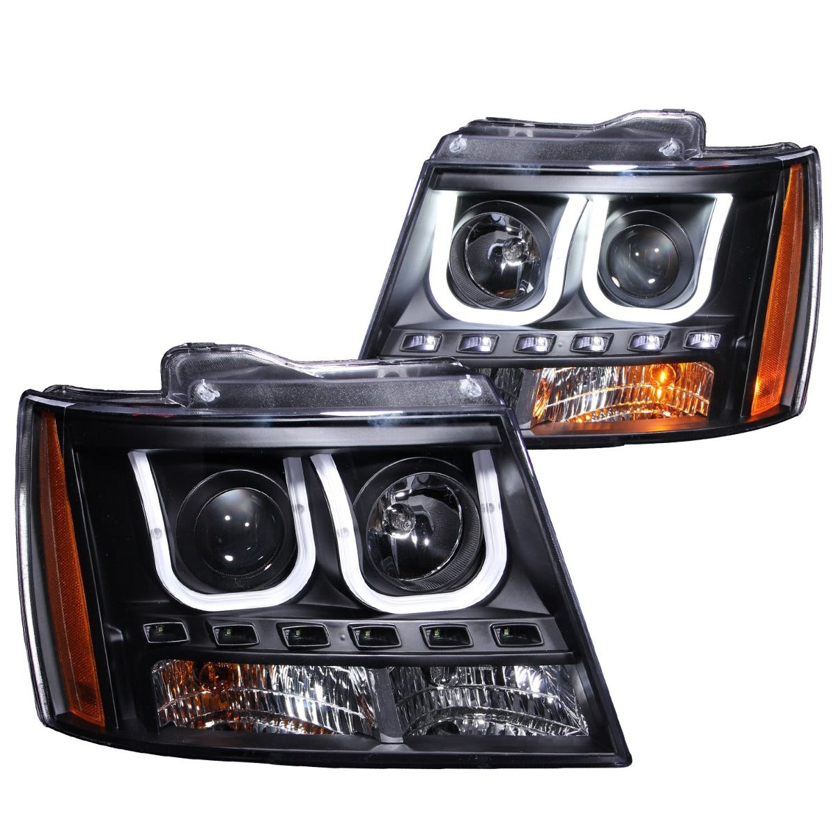 AnzoUSA 111273 Projector Headlights with U-Bar Black