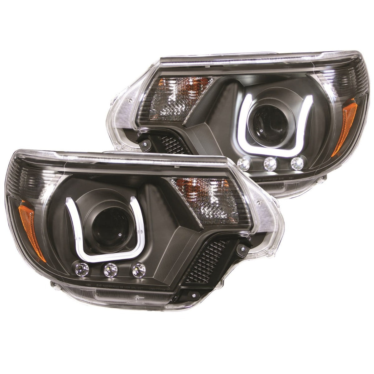 AnzoUSA 111290 Projector Headlights with U-Bar Black