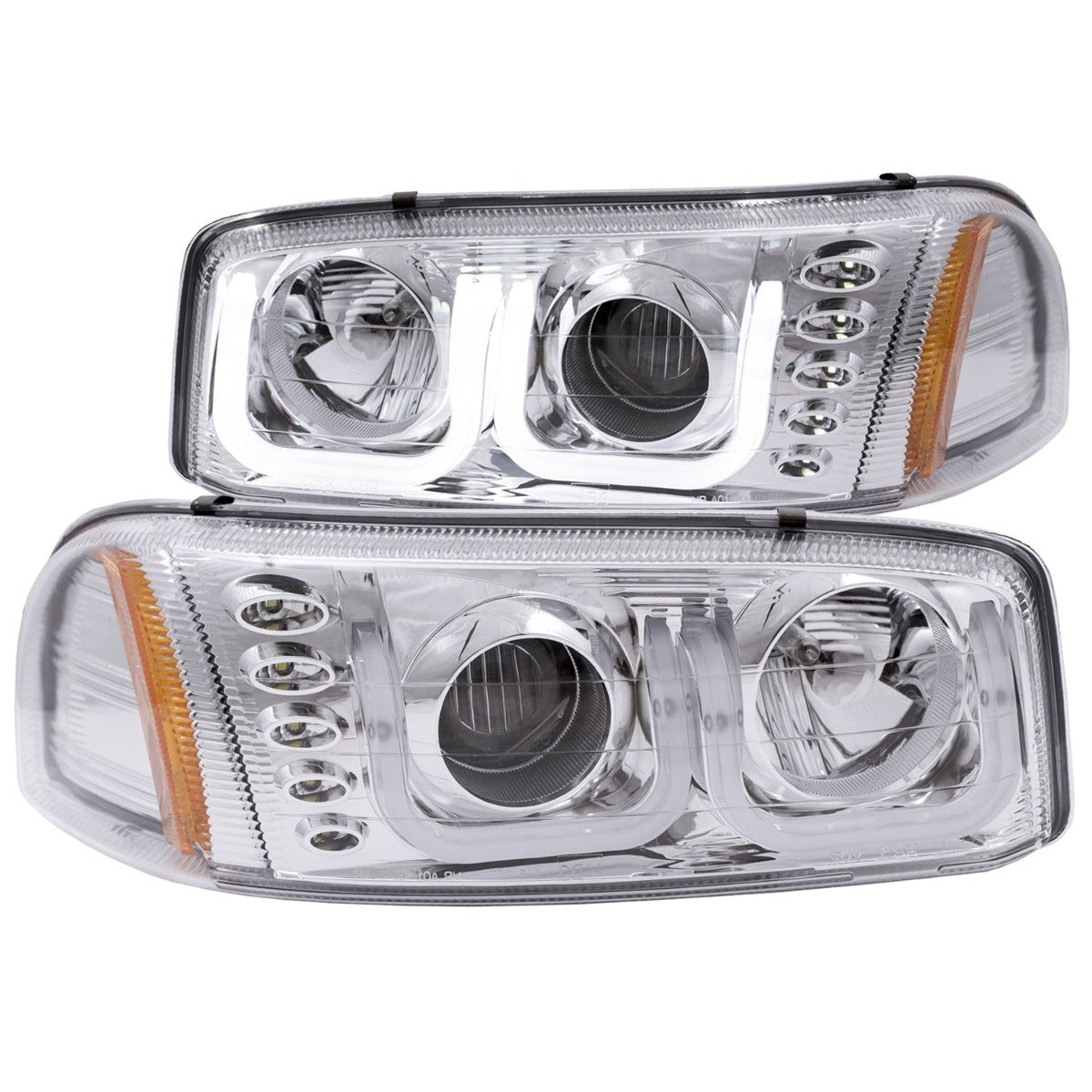 AnzoUSA 111304 Projector Headlights with U-Bar Chrome