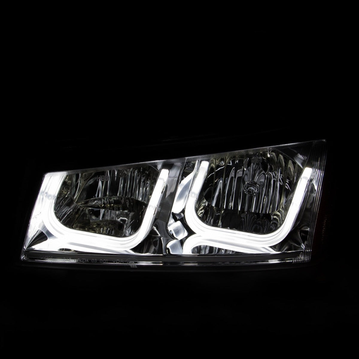 AnzoUSA 111313 Projector Headlights with U-Bar Chrome