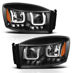 AnzoUSA 111314 Projector Headlights with U-Bar Black