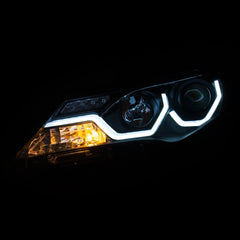 AnzoUSA 111332 Projector Headlights with Plank Style Design Black