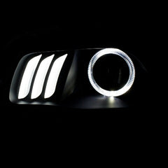DISCONTINUED - AnzoUSA 111353 Projector Headlights Black clear with white and Red