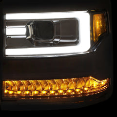 AnzoUSA 111374 Projector Headlights with Plank Style Design Chrome with Amber