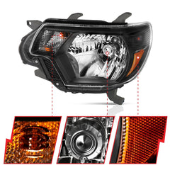 AnzoUSA 111395 Crystal Headlights Black