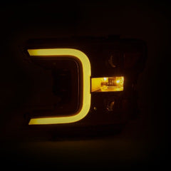 DISCONTINUED - AnzoUSA 111400 LED Projector Headlights Plank Style Black with Switchback Amber Signal