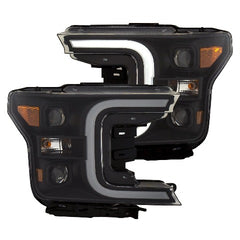 DISCONTINUED - AnzoUSA 111400 LED Projector Headlights Plank Style Black with Switchback Amber Signal
