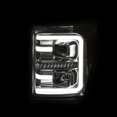 AnzoUSA 111407 Projector Headlights with Plank Style Switchback Chrome with Amber