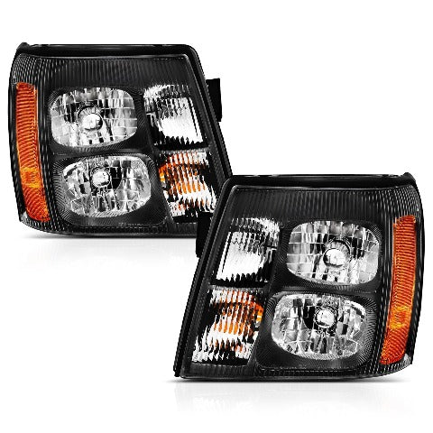AnzoUSA 111423 Crystal Headlight Black Amber