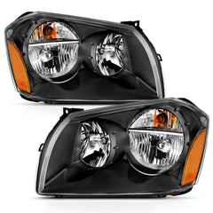 AnzoUSA 111425 Crystal Headlight Black Amber