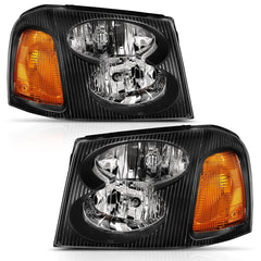 AnzoUSA 111429 Crystal Headlight Black Amber