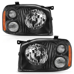 AnzoUSA 111433 Crystal Headlight Black Amber Reflector