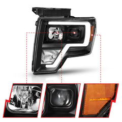 AnzoUSA 111443 Projector Light Bar Headlights Black Amber
