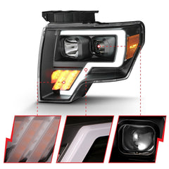 AnzoUSA 111445 Projector Light Bar G4 Headlights. Black Amber