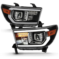 AnzoUSA 111447 Projector Light Bar Headlights Black Amber(LED High Beam) (Halogen Bulb Version)