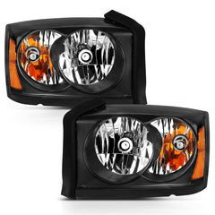 AnzoUSA 111454 Crystal Headlight All Black Amber