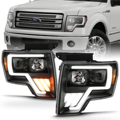 AnzoUSA 111469 Projector Light Bar G4 Switchback Headlights.Black Amber