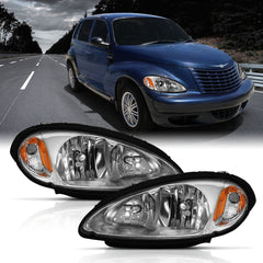 AnzoUSA 111472 Crystal Headlight Chrome Amber (OE)