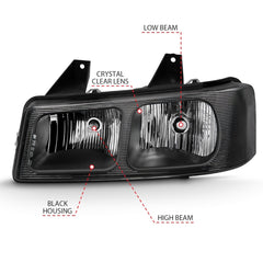 AnzoUSA 111474 Crystal Headlight Black