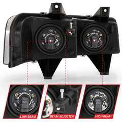 AnzoUSA 111474 Crystal Headlight Black