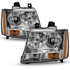 AnzoUSA 111475 Crystal Headlight Chrome Amber(OE)