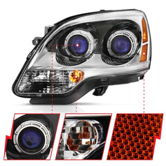 AnzoUSA 111476 Crystal Headlight Chrome Amber(OE)