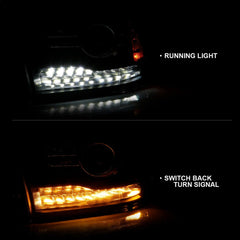 AnzoUSA 111489 Projector Headlights Plank Style Halo with Switchback Matte Black (OE Style)