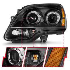 AnzoUSA 111530 Projector Headlights Black Housing