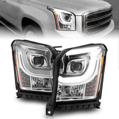 AnzoUSA 111536 Projector Headlights with Light Bar Chrome Housing