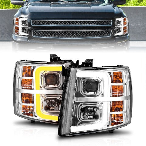 AnzoUSA 111546 Projector with Light Bar Chrome Housing with Sequential
