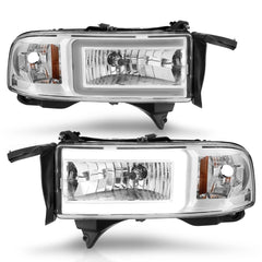 AnzoUSA 111555 Crystal Headlights with Light Bar Chrome Housing