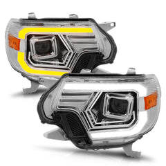 AnzoUSA 111557 Projector Headlights with Light Bar Switchback Chrome Housing