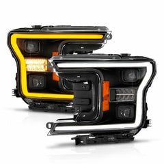 AnzoUSA 111570 FORD F-150 18-20 FULL LED PROJECTOR BLACK HEADLIGHTS W/ INITIATION FEATURE and SEQUENTIAL SIGNAL DOES NOT FIT MODELS WITH LED SYSTEM